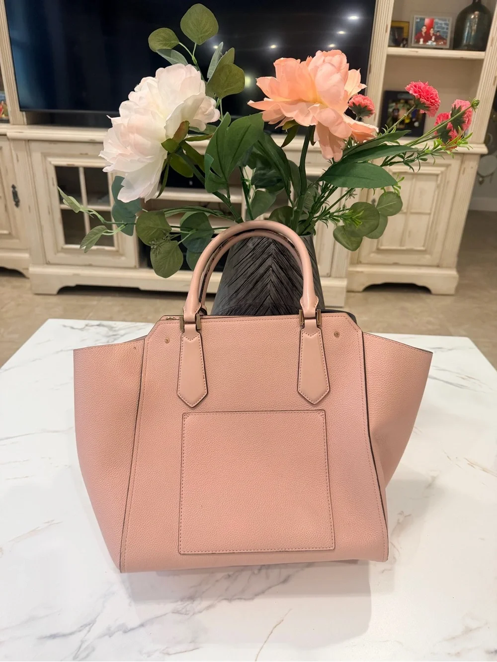 Michael Kors Blush Pink Pebbled Leather Tote